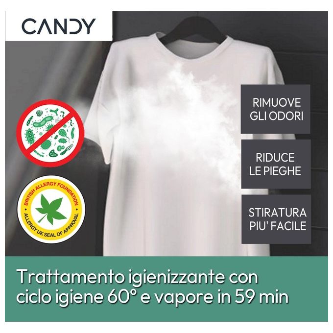 Candy BR 48B6-S ProWash 500 Lavatrice Frontale 8 Kg 1400 rpm Classe A Wi-Fi Inverter 16 Programmi (85x60x53 cm) colore Bianco