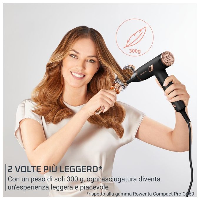 Rowenta HY8310 Asciugacapelli Phon Potenza 1700W 3 Velocita' 3 Temperature colore Nero Nano