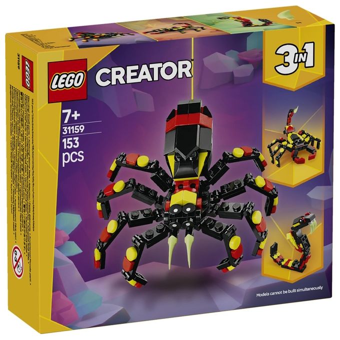 LEGO Set Animali Selvatici 31159 Ragno Trasformista Creator 3 in 1 Modellismo Creativo e Divertente per Appassionati di Costruzioni