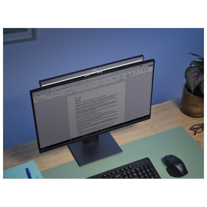 Trust Luce Monitor Modello 25483 Shyne Light Bar Nero e Grigio