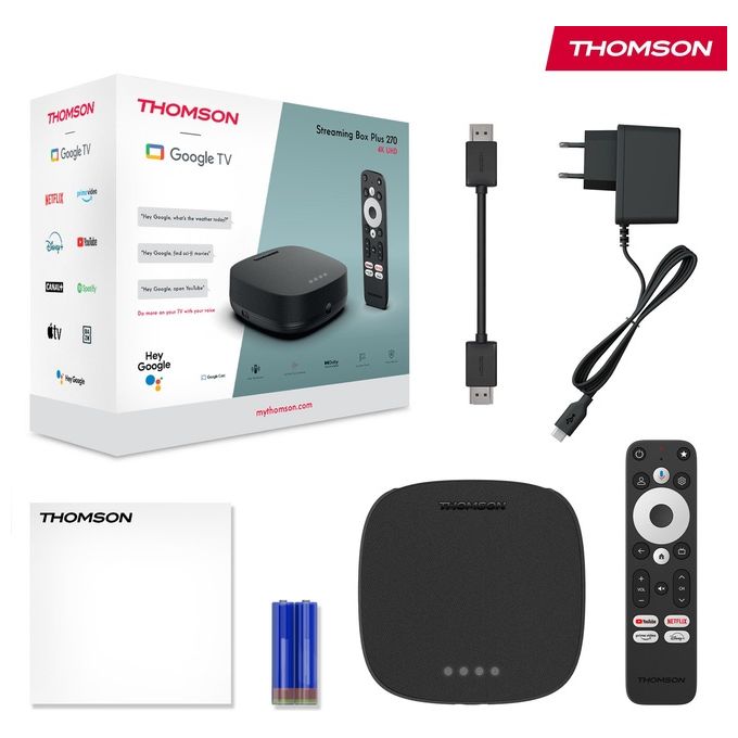 Thomson Streaming Box Plus 270G 4K Ultra HD Dolby Vision Google TV Assistente Vocale Integrato