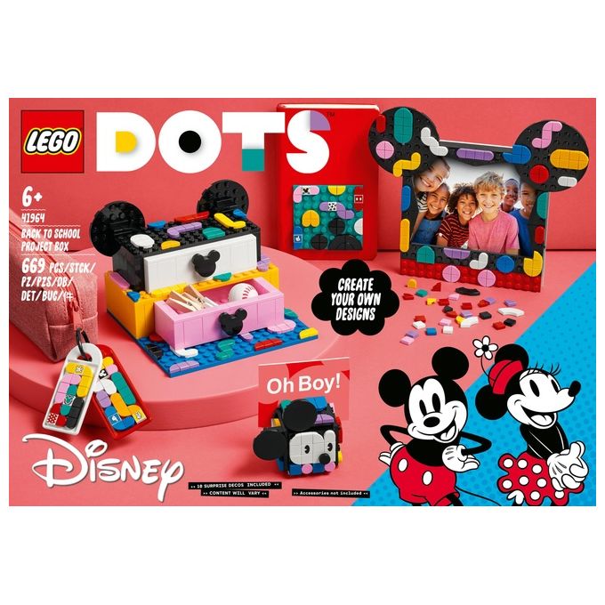 LEGO 41964 DOTS Il Kit Back to School di Topolino e Minnie Set Creativo con 669 Pezzi 10 Tessere Esclusive colore Multicolore