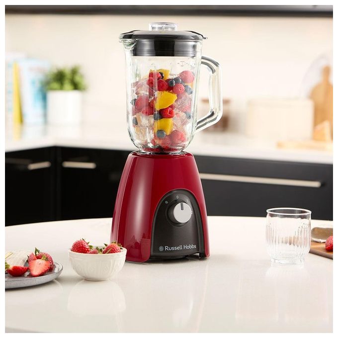Russell Hobbs 27120-56 Frullatore con Bicchiere Capacita' 1.5 Litri Potenza 650 Watt 2 Velocita' colore Rosso e Nero