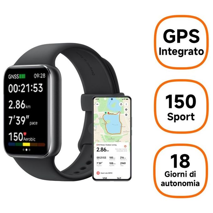 Xiaomi Smart Band 9 Pro 43mm 1.74'' Amoled Sport Salute Notifiche Obsidian Black