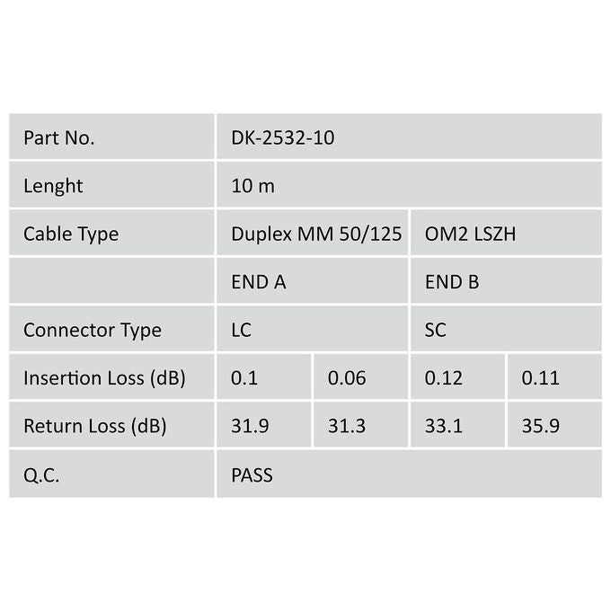 Digitus cavo fibra ottica lc a sc multimode duplex 50-125 mt.10 (al-5lcsc-10i)