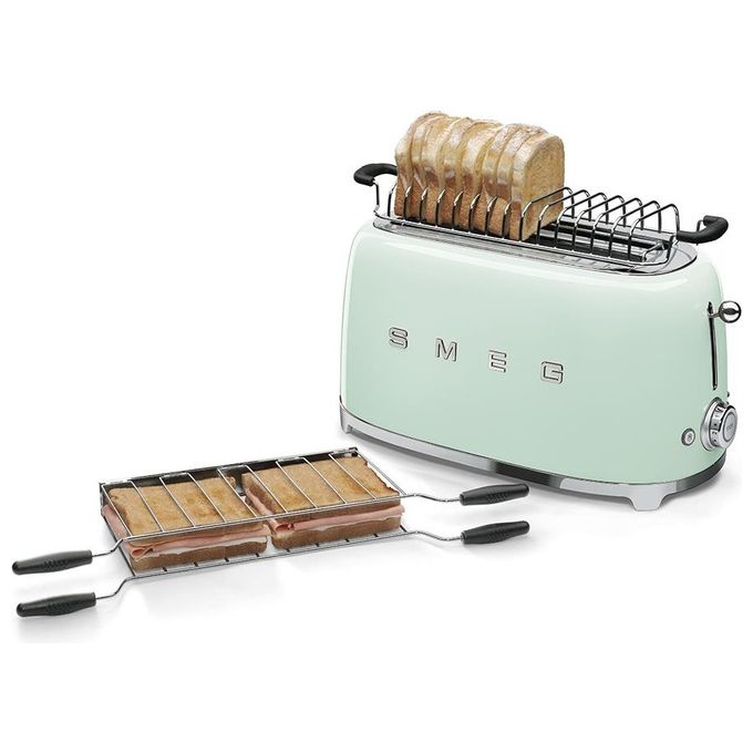 Smeg TSF02PGEU Estetica 50's Style Tostapane 4 Fette 6 Livelli di Doratura Verde Pastello