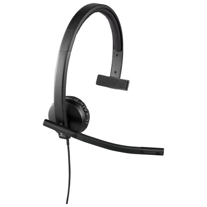 Logitech H570e Cuffie Cablate, Mono con Microfono Cancellazione di Rumore USB