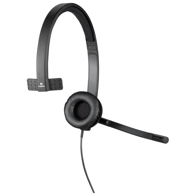 Logitech H570e Cuffie Cablate, Mono con Microfono Cancellazione di Rumore USB