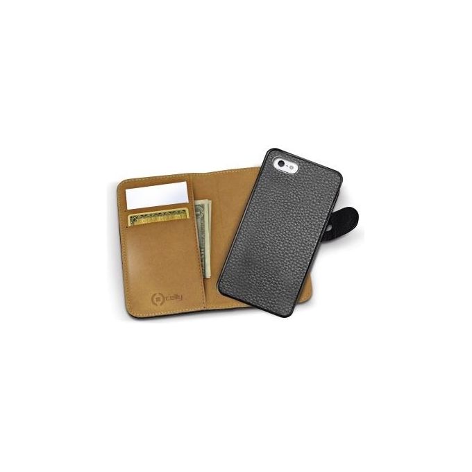 Celly Bk Pu Wallet Case For Iphone5 5s
