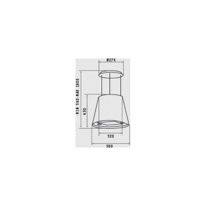Elica PRF0071970A JUNO BK-F 51 Cappa Sospesa Classe energetica A 3 Velocita' Filtrante Illuminazione LED 50 cm Nera