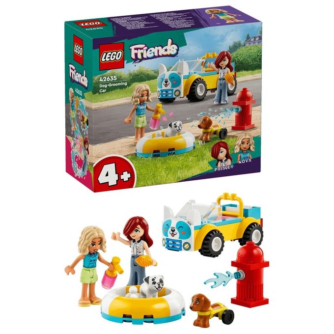 LEGO Friends Auto per la Toelettatura dei Cani Macchina Giocattolo da Costruire con 2 Personaggi 2 Cuccioli e Accessori per la Cura degli Animali Giochi per Bambine e Bambini da 4 Anni 42635