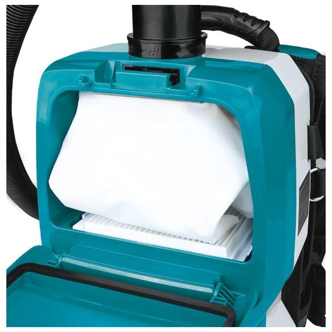 Makita Dvc265Zxu Aspiratore A Zaino 18Vx2 2L - Classe L - Bl - Aws (Batteria Non Inclusa)