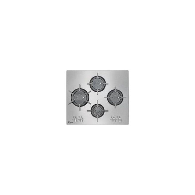 Electrolux PQF645UOX Piano Cottura a Gas 4 Fuochi Griglie in Ghisa Flush VerticalFlame 60 cm Acciaio Inox