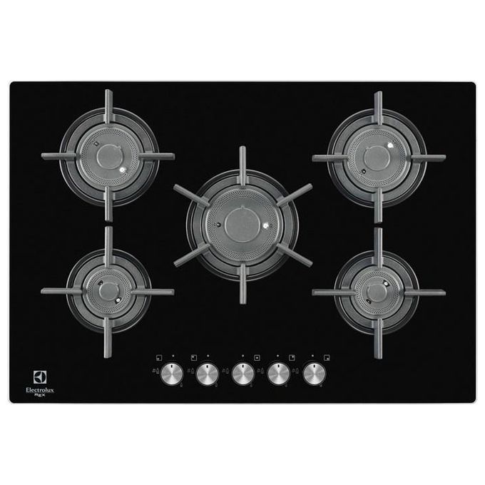 Electrolux PVF750UON Serie 800 Piano Cottura a Gas in Vetro Temperato 5 Zone Flush Vertical Flame 75 cm Nero