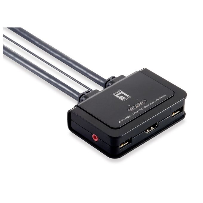 LevelOne KVM-0290 Switch per Keyboard-Video-Mouse Kvm Nero-Grigio