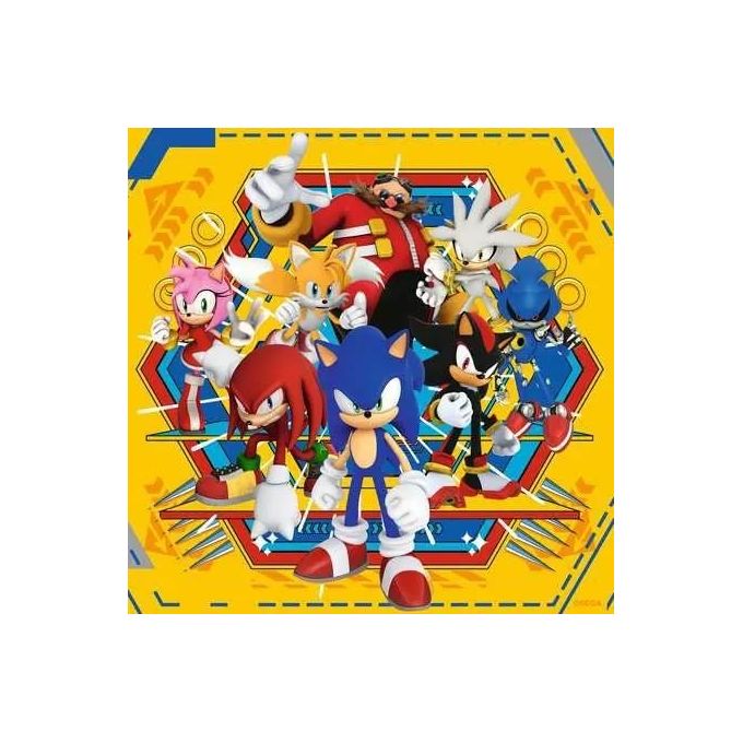 3 Ravensburger Puzzle da 49 Pezzi -sonic