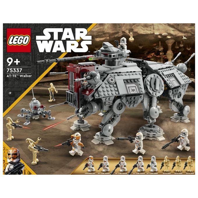 LEGO Star Wars 75337 Walker AT-TE, Modellino da Costruire, Gambe Snodabili, Cloni Soldato, Droidi da Battaglia e Droide Ragno
