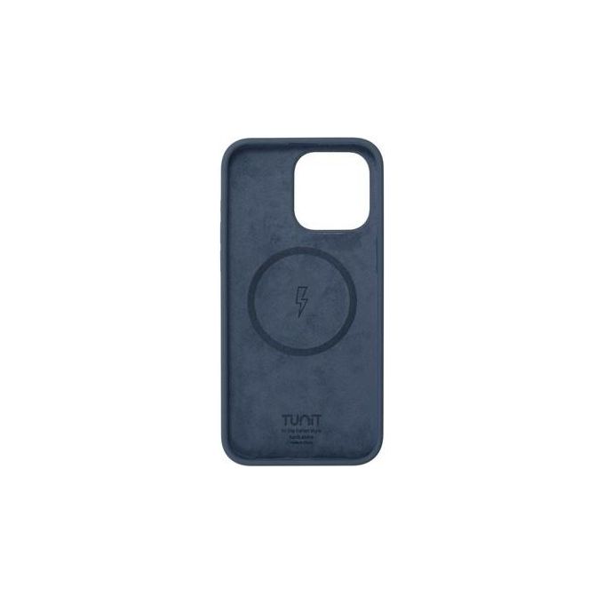 Tunit Cover in Silicone MagSafe Compatible con iPhone 15 Pro Storm Blue