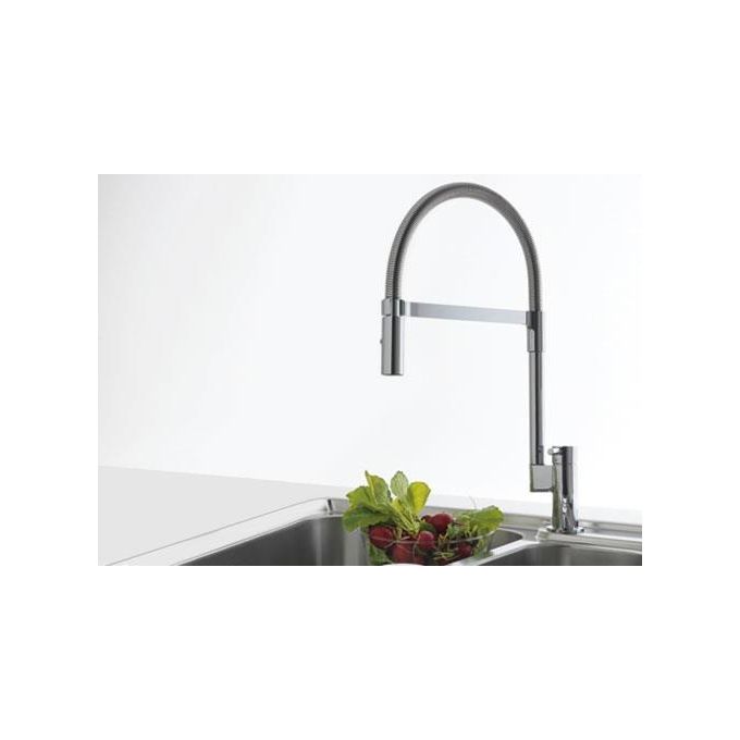 Franke Manhattan Doccia Miscelatore monocomando semi-professionale con doccetta orientabile doppio getto e canna girevole 360° Cromato 115.0196.550