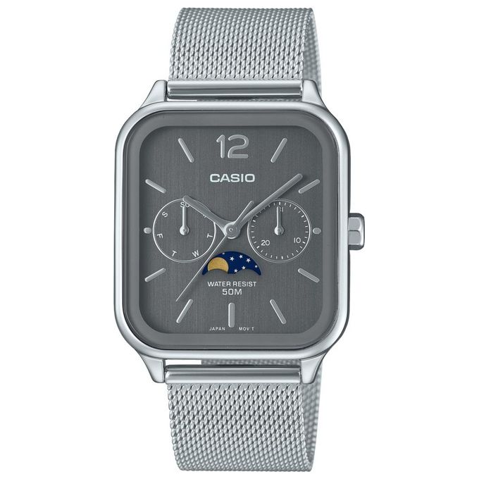 Casio Orologio MTP-M305M-8AVER Analogico Uomo Argento Quadrante Grigio