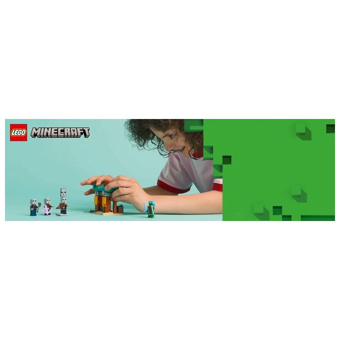 LEGO Minecraft Pattuglia nel Deserto della Bestia Gioco di Ruolo per Bambini e Bambine da 7 Anni in su con 4 Personaggi del Videogioco Funzione Spara Missili Armi Giocattolo e Tesoro 21267