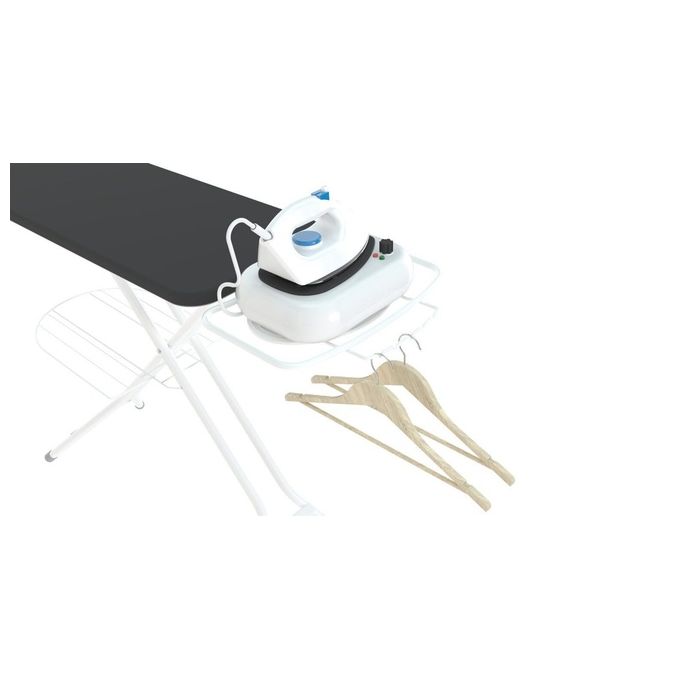 Colombo Stella A122L16W – Asse da stiro pieghevole, piano 120×40 cm, struttura in acciaio, altezza regolabile a 6 posizioni, supporto ferro incluso, rivestimento in cotone, colore Bianco