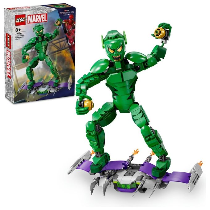LEGO Marvel 76284 Personaggio Costruibile di Goblin, Gioco per Bambini 8+, Action Figure Snodabile del Nemico di Sider-Man