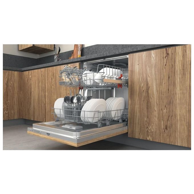 Hotpoint HI 3010 Lavastoviglie da incasso a Scomparsa Totale 13 Coperti Classe energetica F 5 programmi 60 cm Argento