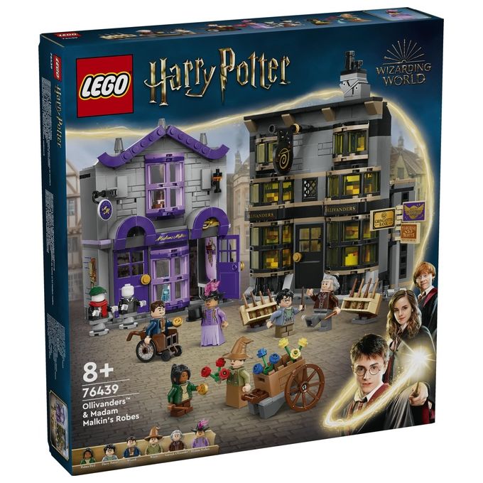 LEGO Harry Potter Olivander e Madama McClan: Abiti per Tutte le Occasioni 2 Modelli di Negozi Giocattolo da Costruire con 6 Minifigure Giochi Creativi per Bambini da 8 Anni da Collezione 76439