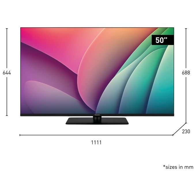 [ComeNuovo] Panasonic TV-50W80AEZ Smart TV 50 Pollici 4K Ultra HD Display QLED Sistema Fire TV HDR10 Wi-Fi Classe E colore Nero