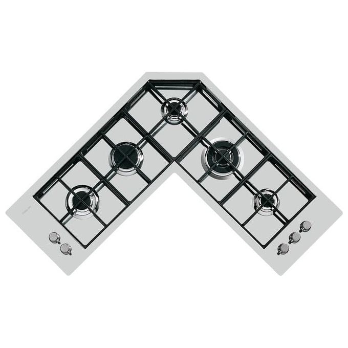 Foster 7238 042 Linea Quadra Angolare Piano Cottura a Gas 5 Zone Griglie in ghisa 97 cm Inox Spazzolato