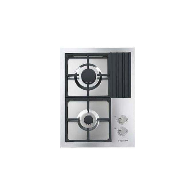 Foster 7276 032 Linea S4000 Domino Piano Cottura a Gas 2 Zone Griglie in ghisa 38 cm Inox Spazzolato
