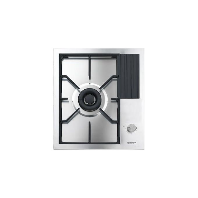 Foster 7278 032 Serie S4000 Domino Piano Cottura a Gas 1 Zona Griglie in ghisa 45 cm Inox Spazzolato