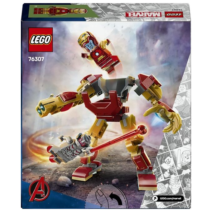 Lego Set 76307 Mech di Iron Man vs Ultron Marvel Super Heroes Assemblaggio Creativo per Fan e Collezionisti
