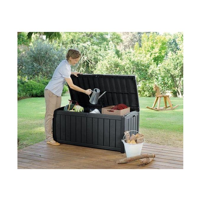 Keter Baule da Giardino Glenwood in Resina 390 Litri 128x65x61 cm Colore Marrone per Esterni e Interni