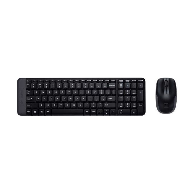 Logitech Wireless Combo MK220 INTNL Tastiera e Mouse Wireless QWERTY Nero
