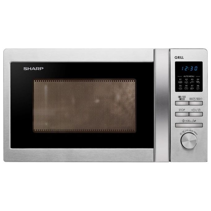 Sharp R622STWE Forno a Microonde con Grill Capacita' 20 Litri Potenza 800 W 8 Programmi Display LCD Acciaio Inox