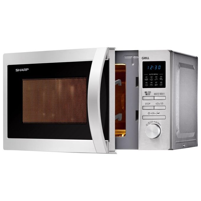 Sharp R622STWE Forno a Microonde con Grill Capacita' 20 Litri Potenza 800 W 8 Programmi Display LCD Acciaio Inox