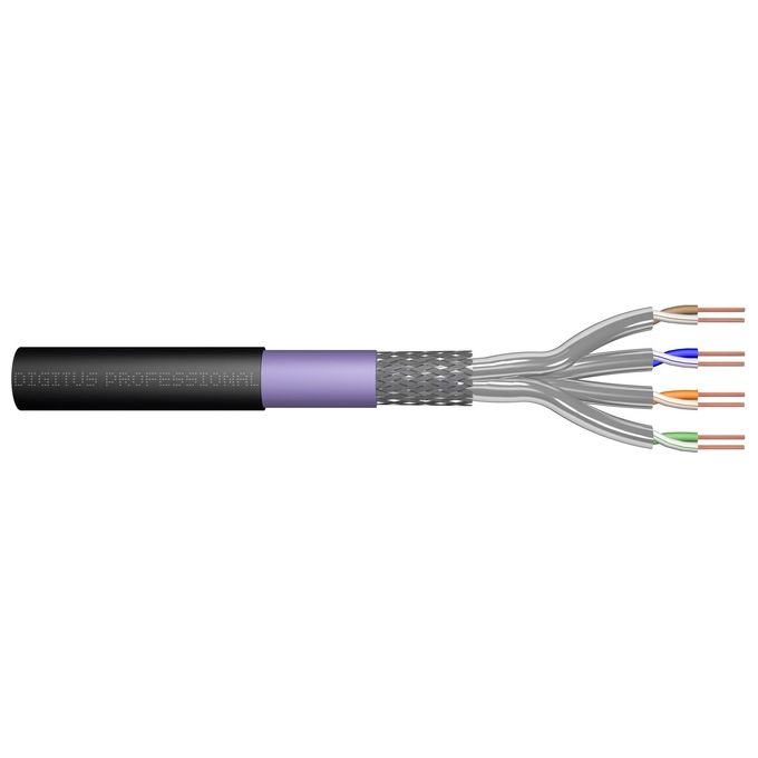 Digitus cavo solido doppia schermatura s-ftp per reti categoria 7 matassa mt 1000 guaina pe per installazioni esterne o sotterranee
