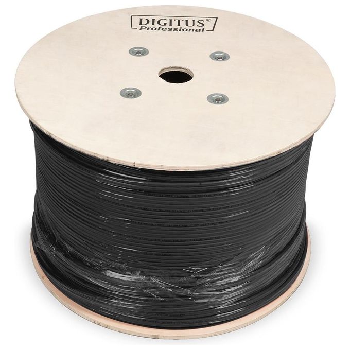 Digitus cavo solido doppia schermatura s-ftp per reti categoria 7 matassa mt 1000 guaina pe per installazioni esterne o sotterranee