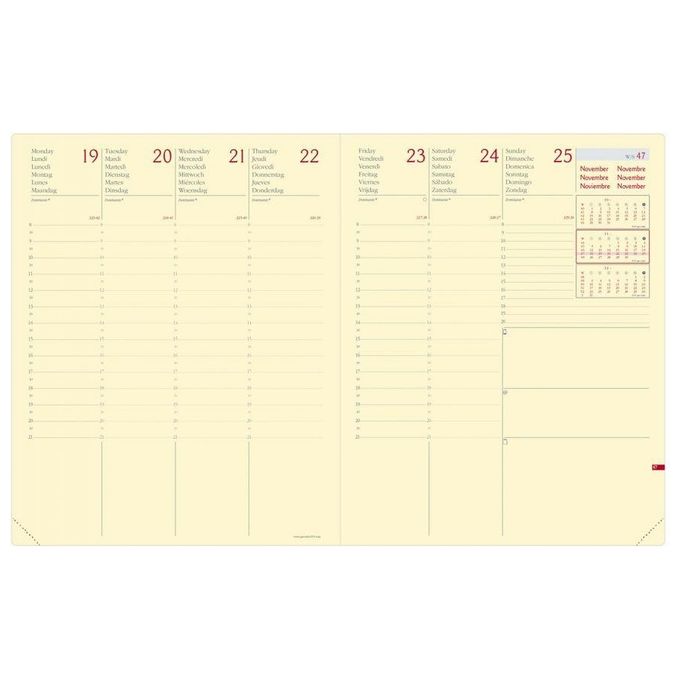 Quo Vadis 287375Q Agenda Presidente Prest Lingua Italiana Anno 2022 Nero Formato 21x27cm Settimanale 13 Mesi Dicembre-Dicembre Carta Avorio Copertina Rigida Sintetico Morbido con Elastico Silk
