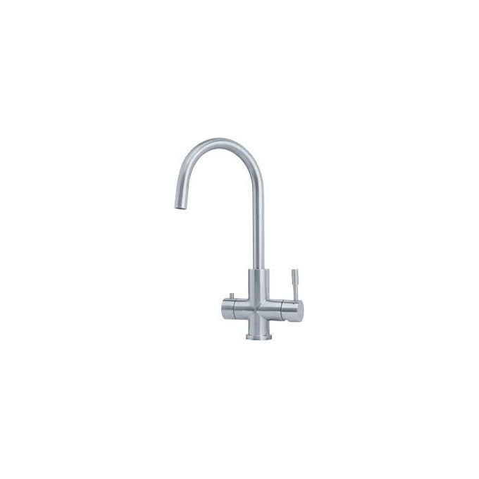 Franke Eos Clear Miscelatore bicomando a Tre vie per depurare l'acqua e canna girevole 360° Inox satinato 120.0179.979