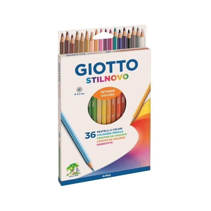 Giotto Stilnovo Pastelli Colorati In Astuccio 36 Colori, Multicolore, 13 X 1.6 X 22 Cm