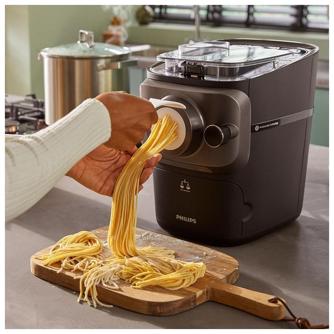 Philips Macchina per la pasta Serie 7000, Bilancia integrata, HR2665-96, Nero, 10 trafile