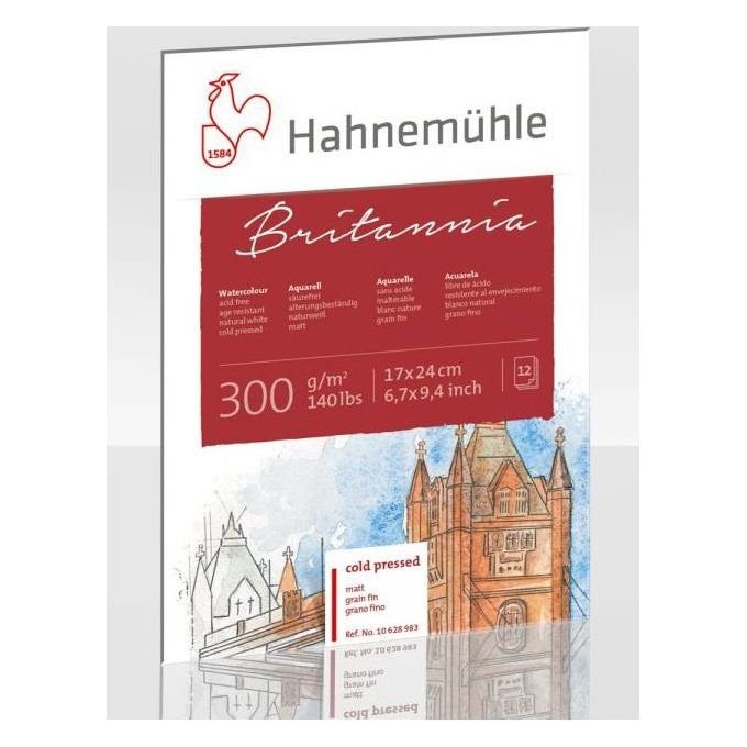 Hahnemuhle Blocco per Acquerelli 12 Pagine Britannia Opaco 30x40cm 300gr