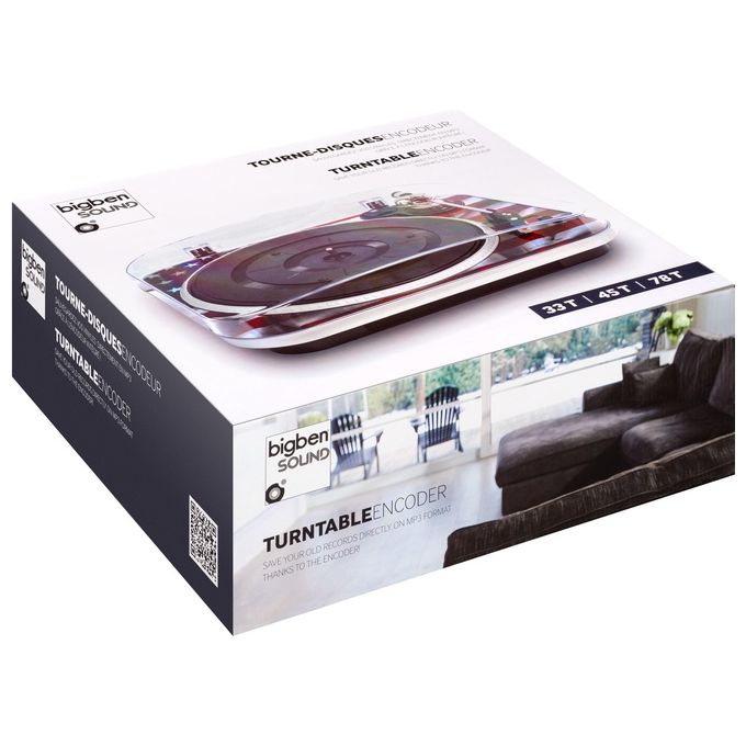 Bigben interactive giradischi td120usa velocita' 33 45 78 giri nero blu rosso bianco