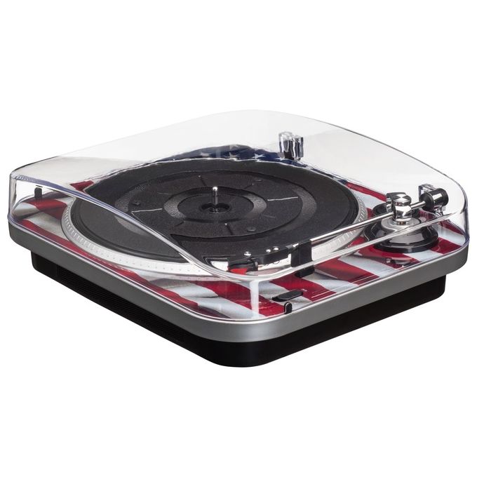 Bigben interactive giradischi td120usa velocita' 33 45 78 giri nero blu rosso bianco