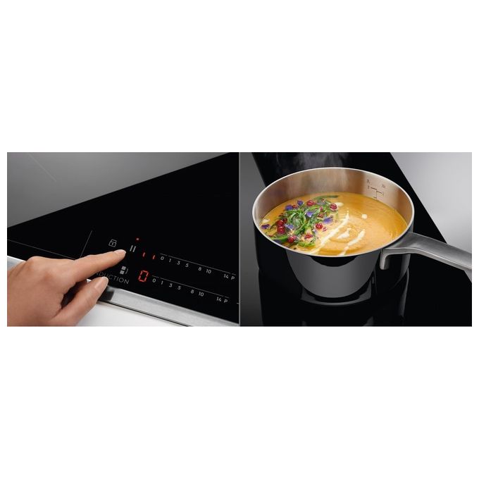 Electrolux EIT81443 Piano cottura a Induzione in Vetroceramica 4 Zone 80 cm Connessione Hob2Hood Nero