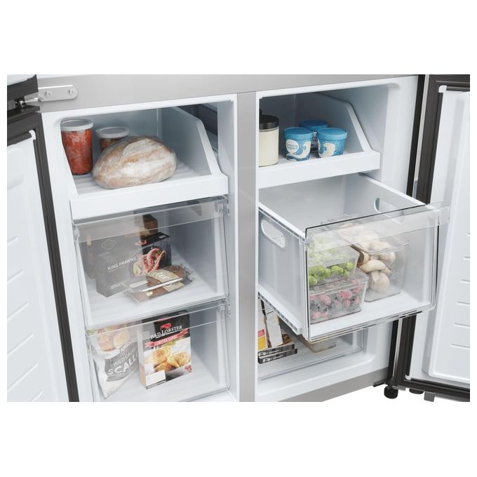 Haier Cube 83 HCR3818EWMM Frigorifero Side by Side 463L 4 Porte No Frost Platino