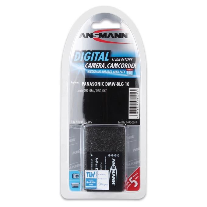 Ansmann A-Pan DMW-BLG10  Batteria Li-Ion Digicam 74V-730Mah per Fotocamere Digitali Panasonic 730mAh 7.4V
